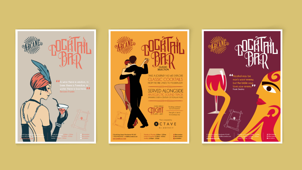 Poster design for Arcane Bar